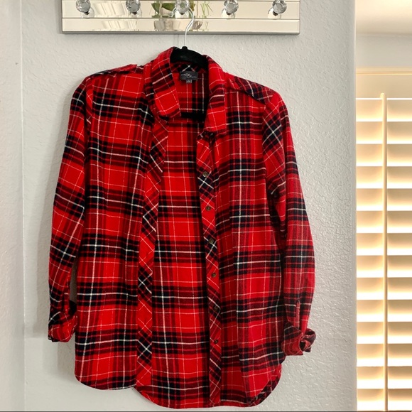 Market & Spruce Red Flannel size small - Picture 2 of 8